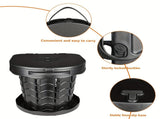 Gray Black collapsible camping toilet, portable outdoor toilet, camping furniture Australia, V1106-132-34283