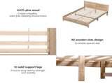 Artiss Bed Frame Queen Size Wooden Acacia Wood OATMEAL WBED-F-OATMEAL-Q-NA-ABC