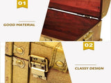 Yongwei Vintage Wooden Treasure Chest Jewelry Box with Lock V1366-AZ2-W-20537