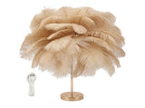 Feather Table Lamp 3 Color Dimmable Touch Switch USB Plug in Romantic Modern Decorative Bedside V1294-YM0703-3119230059416