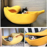 Pink Cozy Banana Peel Pet Bed - Plush & Warm Cave House for Cats & Small Dogs V888-ELOSUNG27454