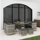 Horrocks 8 Seater Outdoor Dining Set-Grey V264-OTF-503S-LGR