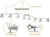 LED 8 Light Track Lighting Fixture Flexible, Adjustable Ceiling Spot Light with GU10 Track Light V1171-CX-SL8USGU10S