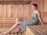 Sauna Skirt, Women's Sauna Skirt with Pockets, Long Sauna Towel Women, Sauna Skirt with Buttons V1237-ZY-203-4958