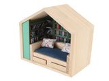 Miniature Bookshelf Handmade Wooden House Model with Small Pillows Funny Mini Bookshelf Ornament for V1294-YM0901-3115240127511
