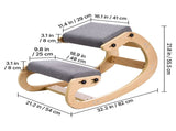 Ergonomic Kneeling Chair, Wooden Posture Knee Chair with Adjustable Thick Foam Cushions & Solid Wood V952-JYKGYHSBDLWKIM5W8001V0