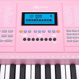 Karrera 61-Key Electronic LED Piano Keyboard with Stand - Pink EKB-CHJ-61-PK-LED