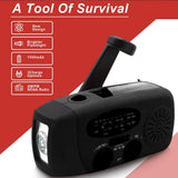 Emergency Handheld Radio AM/FM with 2000mAh Battery LED Flashlight Lanyard for Home Outdoor Camping V1258-DP02-BOL-469