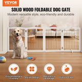 VEVOR Free Standing Dog Gate, 32" H x 96.5" W Freestanding Pet Gate, 4 Panels Foldable Dog Gate for V952-KZDMZCWMBSSMNJA1FV0