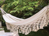 Double Hammock Wearable Portable Rustic Tassel Adult Hammock with 2 Tie Ropes Storage Bag for V1294-YM0716-3116220006711