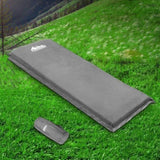 Weisshorn Self Inflating Mattress Camping Sleeping Mat Air Bed Single Grey CAMP-MAT-SUE-SIN-GREY