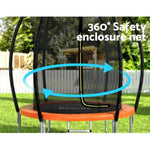 Everfit 6FT Trampoline for Kids w/ Ladder Enclosure Safety Net Rebounder Orange TRAMPO-C-C6-OR