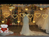 Waterproof Heart-Shaped LED Curtain String Lights V728-PBHF02677