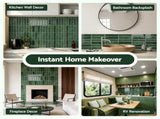 Artiss 3D Peel and Stick Wall Tiles Self Adhesive LinearGrid Backsplash 10 Sheets, Green PST-546-GN