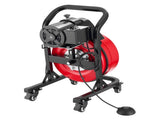 Drain Cleaner Machine 15m x 13mm, Manual Feed Sewer Snake Auger on Wheels - with 4 Cutters & V952-SDJJKLSGDSTJWGUIY002V3