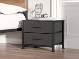 Levede Storage Cabinet Chest of 2 Drawers Dark Grey CH1052-DG_NZ