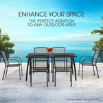 FORTIA 7pc Outdoor Dining Furniture Setting, Table and Chairs Set for outside with E-coating V219-OTDODSFOM7MA