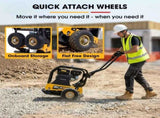BAUMR-AG 125kg 450x630mm 7HP Plate Compactor, 32kN Vibratory Compaction, Wheel Kit, Protective Paver V219-TOLPLCBM8C5A