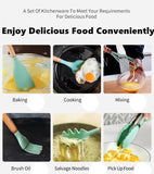 Dark Grey And Brown 12-Piece Silicone Kitchen Utensil Set - Non-Stick Food-Grade Silicone Cooking V888-ELOSUNG23151