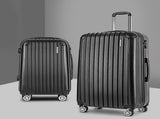 Wanderlite 20in 28in Luggage 2Set with Zipper Lock Carry On Hard Shell Travel Suitcase Luggage Case LUG-ABS-ECO-2SET-BK