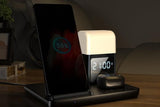 6 in 1 Charging Station with Alarm Clock Wireless Charger with Night Light for V1263-JX-6730