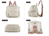 Grey Fashionable Large-Capacity Women's Backpack - Waterproof, Durable, High-Quality PU Leather V1265-263-GREY2