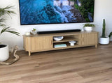 160cm Ribbed Natural Entertainment Unit V264-TAB-727C-NTR