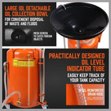 HORUSDY 80L Waste Oil Drainer Pneumatic Fluid Collection Workshop with Extractor V465-95228