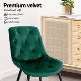 Artiss Dining Chairs Set of 4 Velvet Diamond Tufted Green UPHO-C-DIN-5218-VEL-GRX4