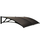 SHADE SHIELD 2x1m Aluminium Exterior Awning, Black DIY External UV Rain Protection Grey Tinted V219-OAWFIXSS21GA