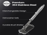 Gourmet Easy 2-IN-1 Grill Brush Cleaning Kit, Interchangeable BBQ Brush & Griddle Scraper V1376-BBQBRUSHYE