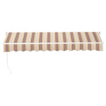 Instahut Retractable Folding Arm Awning Manual Sunshade 3Mx2.5M Beige Brown AWN-B-ARM-30X25-BEBR