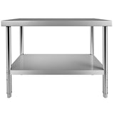Stainless Steel Prep Table, 122 x 46 x 86 cm, 250kg Load Capacity Heavy Duty Metal Worktable with V952-J48X18X34INCH1I8LV0