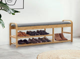 Levede Bamboo Shoe Rack Bench Entryway Seat EA0278
