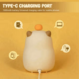 Capybara Themed Bedside LED Snooze Clock,Rechargeable Nightlight,Touch Control-the Perfectgift for V1369-AZ3-W-11464