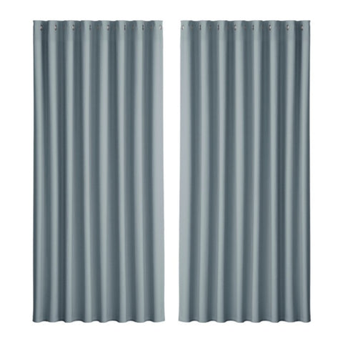 Artiss 2X Blockout Curtains Eyelet 300x230cm Grey BC-MATT-300X230-GY