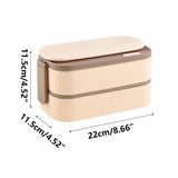 Lunch Containers, Stainless Steel Japanese Style Double-layer Lunch Bento Outdoor Lunch V1370-AZ4-18613