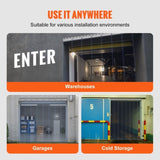 VEVOR Strip 213.4 cm Height x 122 cm Width, 2 mm Thickness, 8PCS Clear PVC Strip Door V952-PZMLPZGHMPTLG9GIBV0
