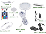 RGB Color Changing LED Under Cabinet Lighting Kit,Aluminum Slim Cabinet LED Puck Lights for Kitchen V1171-CC-AYLBHC016-AU