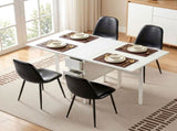 Artiss Dining Table and Chairs Set 5pcs Foldable with 2 Drawers Black and White DSET-CHANGE-DIN-B04-BKX4