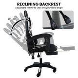 Sarantino Cueva Reclining High Back Office Gaming Chair with Retractable Footrest Office Comput CHR-ASA-CUE-BKWH