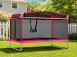 Everfit 3-in-1 Kids Rectangle 6FT Trampoline Rebounder with Swing Belt Pink TRAMPO-C-R6-PK
