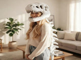 120CM White Funny Dinosaur Skeleton Plush Headwear Quirky Bone Fossil Plushie Hat & Huggable Doll V888-ELOSUNG52009