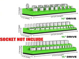 3PC 1/4" 3/8" 1/2" Green Imperial Magnetic Socket Organizer Storage Holder Trays Single size V1097-TTJ-0018