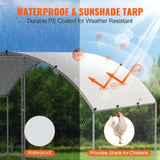 VEVOR Chicken Coop, 9.8x6.5x6.5ft Walk-in Large Metal Chicken Run for Yard with Waterproof Cover, V952-BRSJP2X3X2MYGZ1GPV0