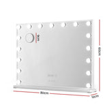 Embellir Makeup Mirror 80x60cm Hollywood Vanity with LED Light Tabletop White MM-E-FRAME-5880LED-WH