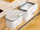 Hanging Trash Can for Cabin Door Wall Mounted Garbage Bin Undersink Waste Bask with Sliding Lid V1369-AZ3-W-11156