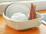 Double Layer Vegetables Fruits Washing Basket Kitchen Colanders Bowl Set Plastic Drain Basin Basket V1294-YM0901-3117230355711