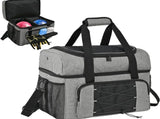 Bowling Tote with Wooden Bowling Cups and Padded Divider for Double Ball and A Pair of Bowling Shoes V1366-AZ2-W-05893