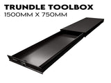 Under Tray Body Tool Box Trundle Drawer 1500mm Long UTE Extra Truck ToolBox V379-TRNDLBLCK0